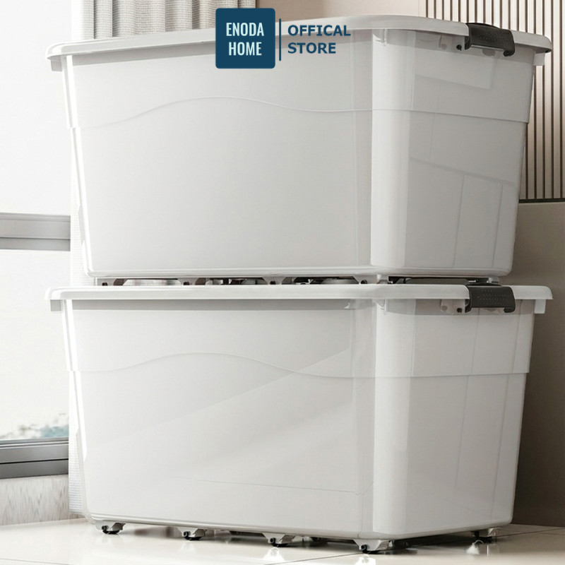 Thùng Đựng Đồ Đa Năng Có Nắp Cỡ Lớn, Thùng Nhựa Cỡ Đại 90L - 135L Đựng Đồ Chơi, Quần Áo Có Bánh Xe Q010