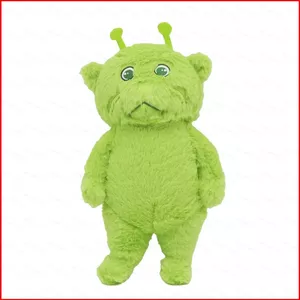 SY Gnarp Alien Cat Plushie Ăng Ten Xanh Tròn Lông Tơ Sang Trọng Đồng Hành Búp Bê Gối Mềm