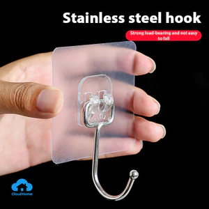 Móc treo tường nhà bếp trong suốt, chắc chắn, không cần đinh, làm từ chất liệu viscose, thiết kế sáng tạo, không để lại