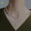 < Honeyba > Mùa Hè Đôi Kim Cương Giả Bướm Nelace Thời Trang Trắng Giả Ngọc Trai Choker Nelace Cho Nữ Bé Gái Trang Sức Tiệc Cưới Đẹp