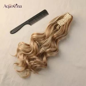 AqToCna Kẹp Trong Sóng Đuôi Ngựa Vuốt Kẹp Tóc Dài Tổng Hợp Xoăn Pony Dành Cho Nữ Dịp Đặc Biệt AqToCna