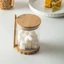 Bình kín thủy tinh Borosilicate cao Bình lưu trữ tròn có thìa Lọ gia vị Kẹo Trà Bình lưu trữ đa năng Bình kín ENV0