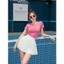 Bộ tập Pickleball nữ, Mix sét áo phông thun tăm phối váy gió hai lớp mềm mát chơi Pickleball Golf Tenni