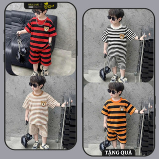 Đồ bộ quần áo mùa hè cho bé trai 14-45kg. Bộ cộc tay bé trai mẫu BỘ KẺ CỘC TAY. Bộ đồ cho bé trai mùa hè. NL28