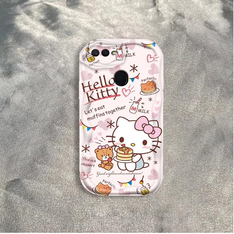 Thích hợp cho OPPO A5S A7 A12 F9 F9 Pro 3D Phụ kiện TPU mềm in họa tiết da báo Kitty Vỏ điện thoại chống sốc