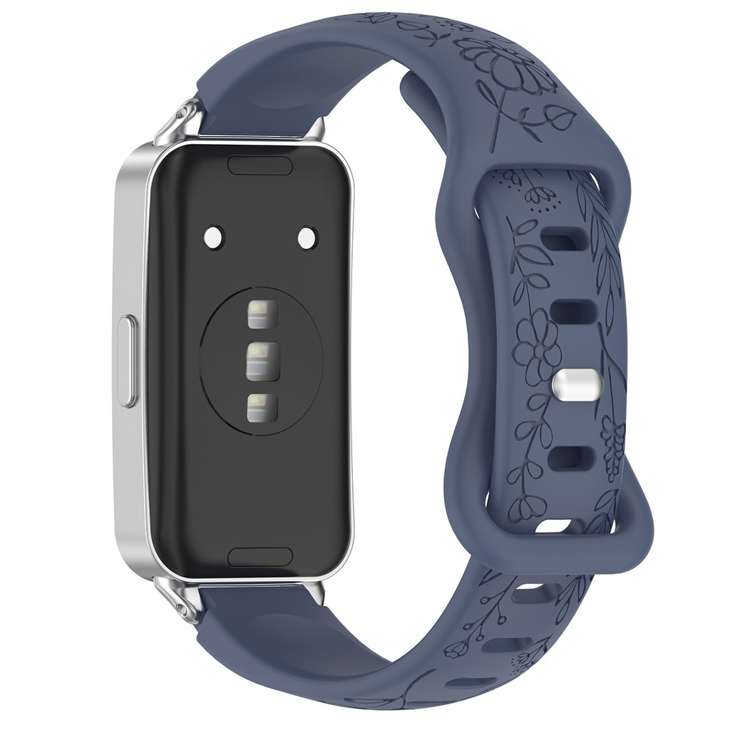 Dây đeo họa tiết chạm khắc hoa hướng dương cho Huawei Band 11 / 11Pro / 10 8 9 Dây đeo đồng hồ mềm có thể điều chỉnh có thể thay thế