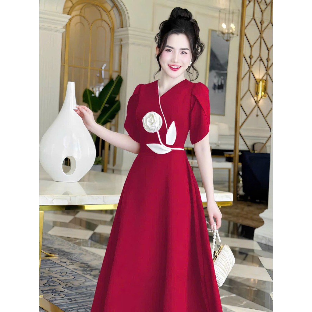 Đầm Nữ Thiết Kế Dáng Dài SANG TRỌNG Họa Tiết Thêu HOA Nữ Tính MẪU MỚI  HIYU 66 STORE