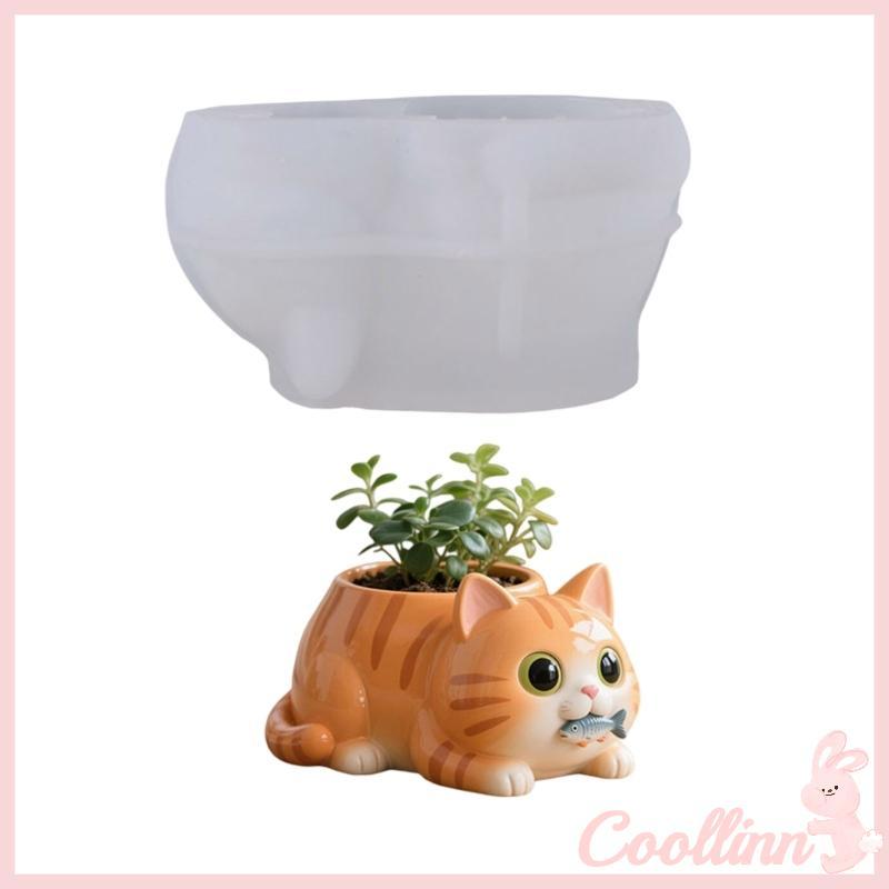 COO Mèo Hình Hộp Đựng Hoa Nhỏ Khuôn Silicon Thủ Công Nhựa Độc Đáo Đồ Trang Trí Sáp Tan Chảy Và Cây Nhỏ Displa