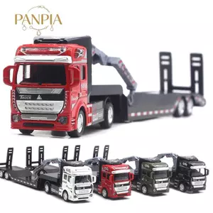 PNPIA- Xe vận chuyển phẳng thành phố hợp kim 1: 50, Nhiều xe kéo, Mẫu xe 33CM, Thang mây Tru, Máy xúc