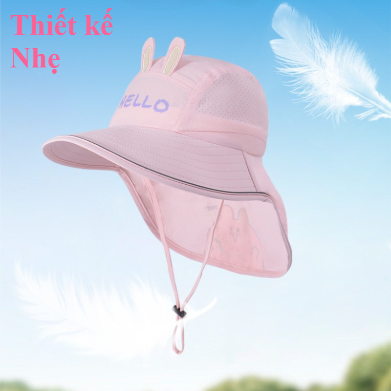 【SKISOPGO】Mũ Chống Nắng Trẻ Em Hình Capybara,Ngăn Tia UV, Vải Nhanh Khô, Thoáng Khí,Chống UV Cho Bé 1–8 Tuổi