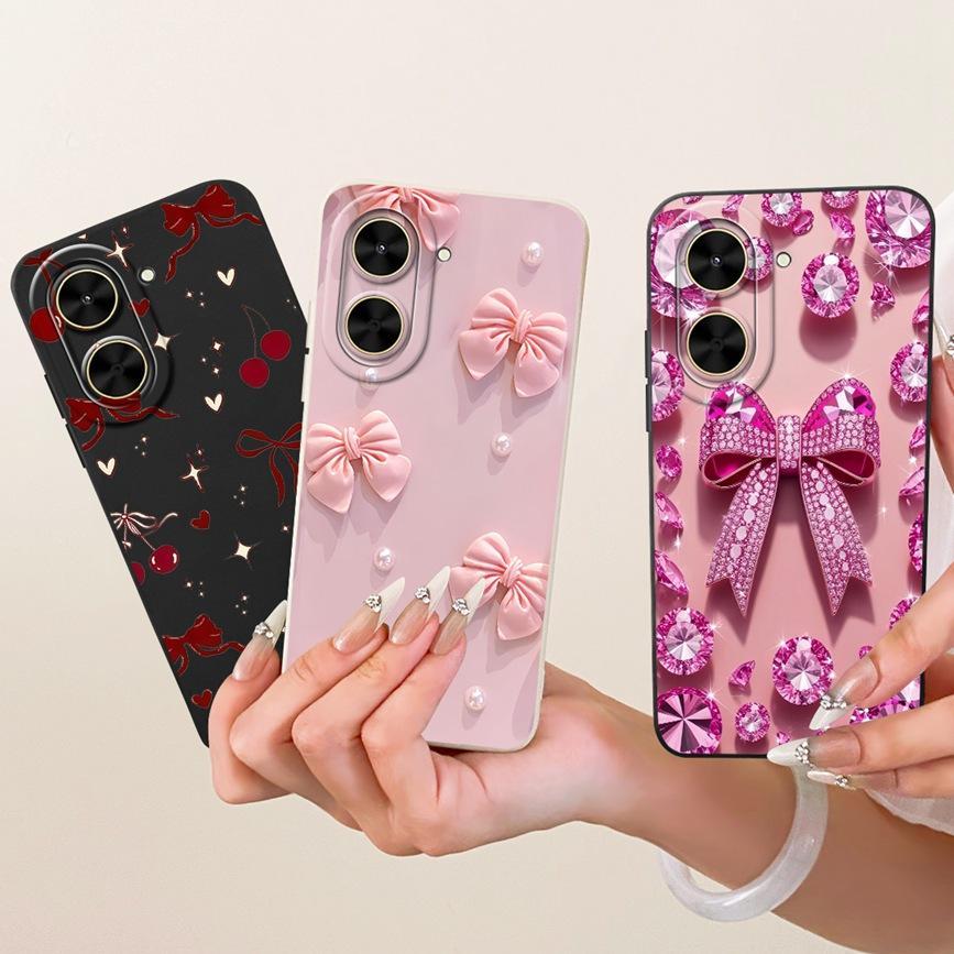 Dành Cho Xiaomi Poco C71 4G / Redmi A5 4G Ốp Điện Thoại Thạch Hoa Bướm Da Báo In Nơ Họa Tiết Vỏ Silicon Mềm Ốp Lưng