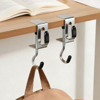 SENRTY 2 Móc treo cạnh bàn bằng thép không đục lỗ, móc đôi ba lô/tai nghe tháo rời di động