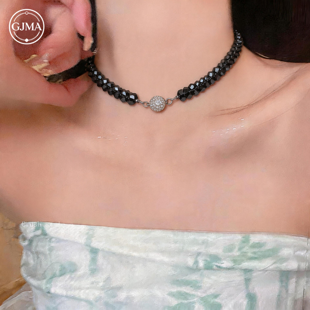 Vòng cổ pha lê đính cườm sang trọng Choker Niche Phụ kiện dây chuyền cổ cao cấp