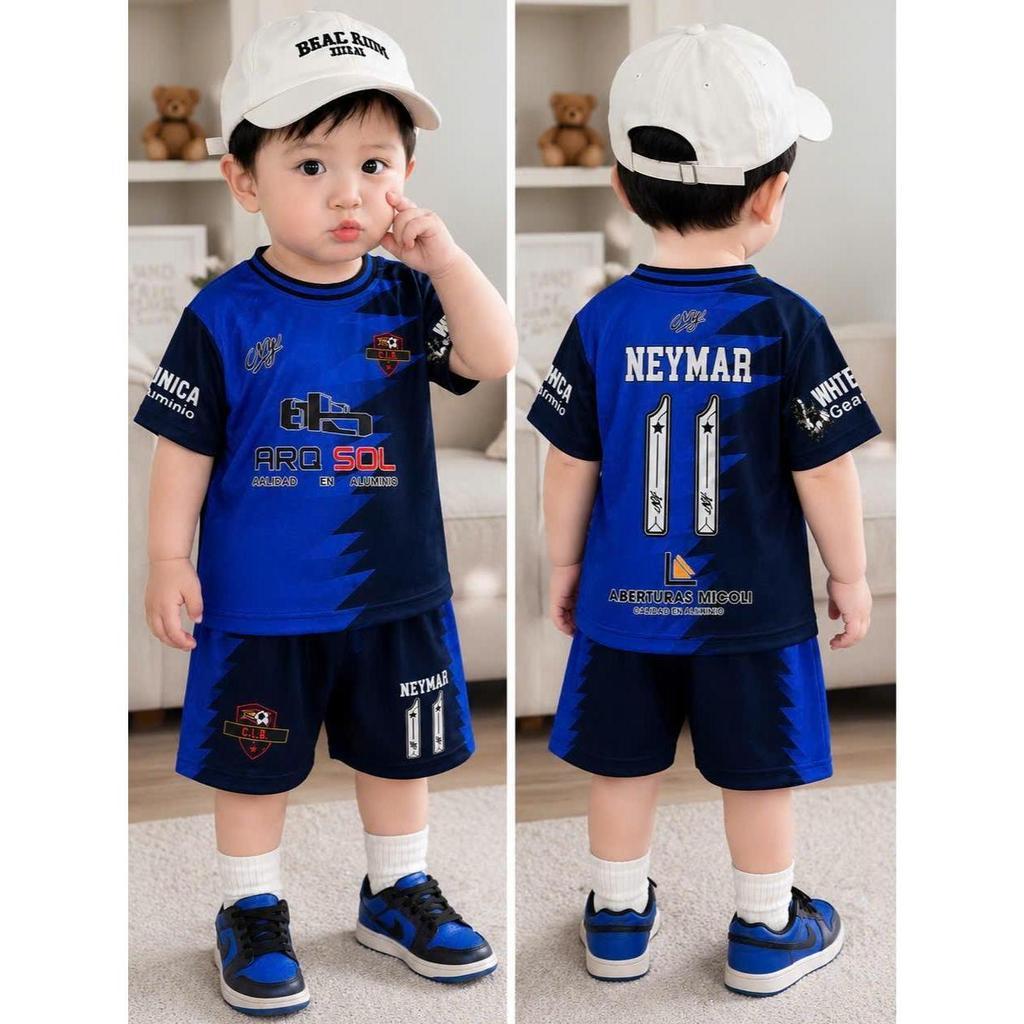 Bộ Quần Áo Cộc Tay MẪU BÓNG ĐÁ Unisex Cho Bé 7-50kg Chất Liệu An Toàn Thoáng Mát Thiết Kế Thời Trang 4 Màu 4 Bộ thoitran