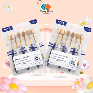 (Combo 2) Vỉ 6 bàn chải đánh răng hàng Trung lông mềm, chải siêu êm