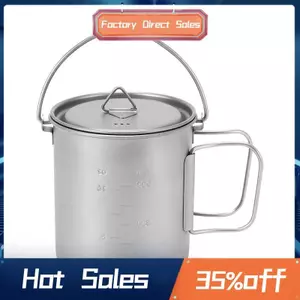Bộ Đồ Ăn Cắm Trại Titan 750ML Có Nắp, Dùng Ngoài Trời và Pha Chế cà phê/trà