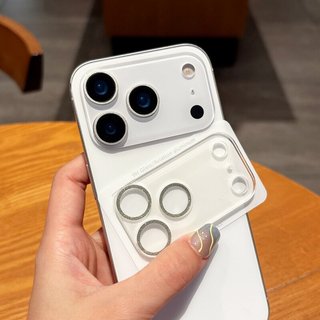 Kính bảo vệ camera iPhone kim tuyến lấp lánh liền khối chống trầy sang trọng cho iPhone 11 12 13 14 15 16 17 Pro Max