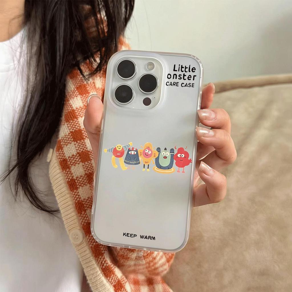 Một hàng manh vật Đối với trường hợp iPhone 14Pro Da đơn giản và tươi mới