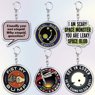 Hot Project Hail Mary Mission Crest Móc khóa cho phụ kiện Rocky Space Andy Weir Cảnh