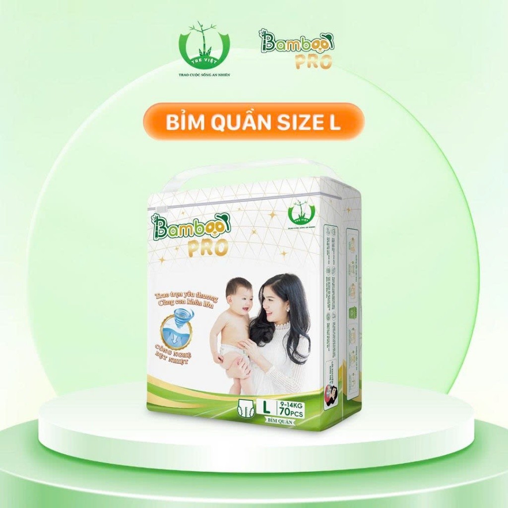 Bỉm BAMBOO PRO Dán/Quần Công Nghệ Nhật Bản Siêu Thấm, An Toàn Cho Da, Ôm Sát Thoải Mái Đủ Size