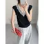 Áo Vest Dệt Kim Ren Cổ Chữ V Phong Cách Phương Tây - Mềm Mại Cho Các Bước Chân