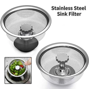 Nắp Lưới Lọc Rác Bồn Rửa Chén Có Tay Cầm Bằng Thép Không Gỉ Tiện Dụng Cho Nhà Bếp/ Phòng Tắm