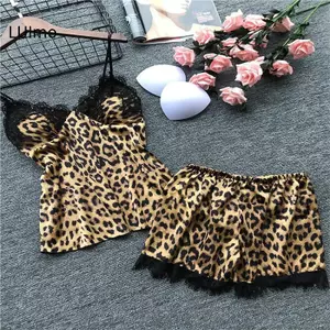 LUImo Bộ Đồ Ngủ ThờI Trang Thường Nhật Với Ren Khâu Da Báo In Gợi Cảm Cho Nữ