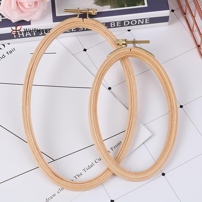< WHPHous-t > Khung vòng thêu bằng tre Hình bầu dục Vòng thêu chữ thập DIY thủ công Đẹp