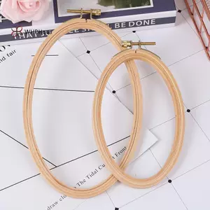 < WHPHous-t > Khung vòng thêu bằng tre Hình bầu dục Vòng thêu chữ thập DIY thủ công Đẹp