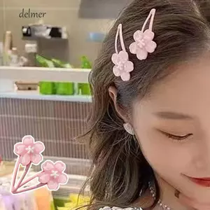 Kẹp tóc hoa DELMER, Kẹp tóc Sakura Blossom Sakura, Kẹp tóc Sweet Bangs Kẹp bên hông Đồ trang trí tóc Hoa kem Barrettes ngọt ngào