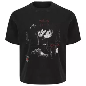 Áo Thun Cổ Tròn In Hình Phong Cách Mỹ Retro, Cotton Dày Distressed Look, Phù Hợp Cho Mùa Hè