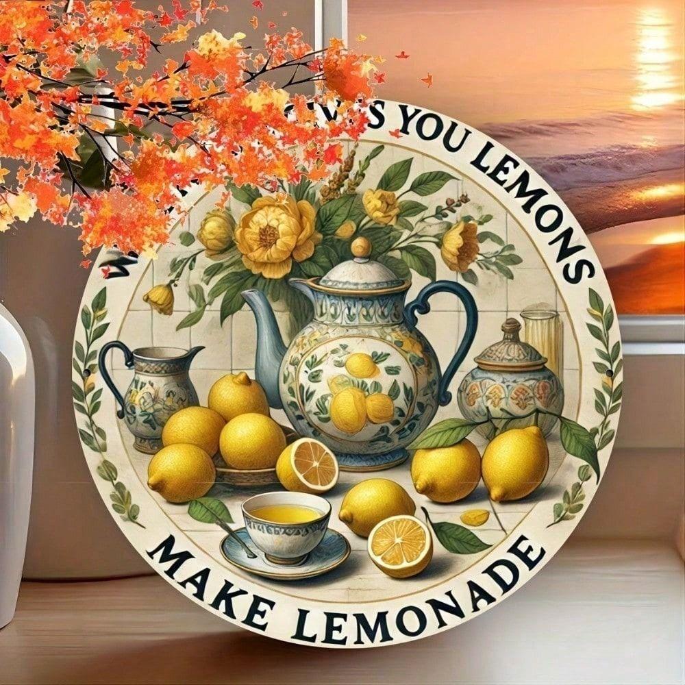 CIFbuy Vintage Lemon Metal Sign Trang trí tường cho quầy Bar nhà bếp
