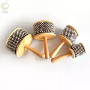 ROLY Cabasa, Nhạc cụ lắc tay có đính cườm bằng gỗ / kim loại, Nhạc cụ lắc tay dễ chơi nhạc kèm nhạc cụ gõ 6.5 / 8.5 / 11.5 / 13.5cm