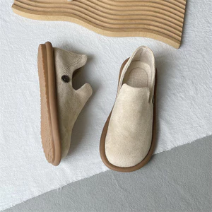 Giày Chelsea Phong Cách Anh Retro Da Lộn Mờ Tính Khí Birkenstock Giày Nữ Lười Peas Giày Nữ JSSK