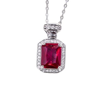 Vòng cổ nữ phong cách châu Âu với đá corundum spinel và ngọc lục bảo đỏ