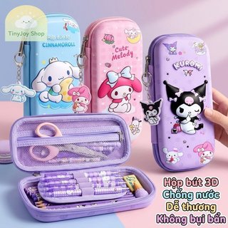 Hộp đựng bút chì dễ thương 3D Kuromi Melody Cinnamoroll Chống nước Chống bụi Trường học Lưu trữ văn phòng