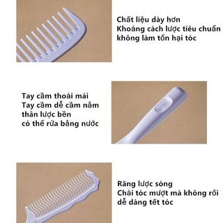 Bộ Lược Tóc Chống Tĩnh Điện Detangle Lược Răng Rộng Đuôi Lược Mịn Tóc Salon Du Lịch Sử Dụng