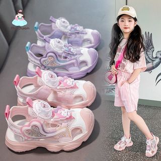 Sandal bé gái mũi kín chống trơn - giày thể thao hoạt hình đế mềm êm nhẹ phong cách công chúa mùa hè