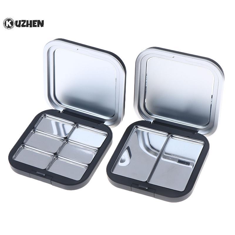 KUZHEN Trống Vuông Trang Điểm Bảng Hút Từ Tính Có Gương Phấn Mắt Blush Matte Box Có Chảo Mỹ Phẩm Blush Hộp Đựng HOT