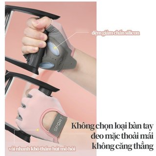 Găng tay tập thể dục unisex với lòng bàn tay silicone grip, hỗ trợ cổ tay, thoáng khí cho yoga và đi xe đạp