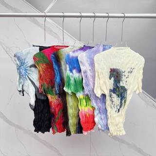 Miyake Xếp Ly Handmade Wicker Top Áo Thun Chất Lượng Cao Thoải Mái Slim-fit Độ Đàn Hồi Cao Mỏng Hơn Nhìn