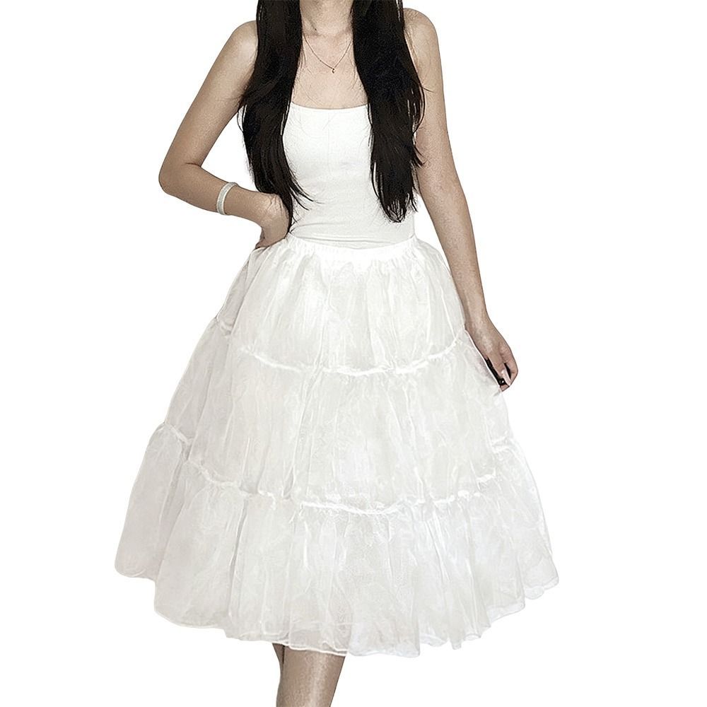 NICOLOO Petticoat, Gothic Không Có Vòng Underskirt Crinoline, Thời Trang Cosplay Trắng Thoáng Khí Bóng Áo Petticoats Váy Cưới