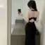 Tweeduj Váy Bodycon Baless gợi cảm có dây đeo cho nữ Chiều dài giữa đùi Không tay Áo choàng dạ hội thanh lịch với váy đuôi cá VN