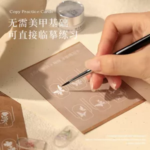 Lá Cô Sơn Màu Móng Tay Thực Hành Thẻ Sách Màu Tranh Màu Nước Hoa Vẽ Tay Sao chép Thẻ Thực Hành Dụng Cụ Thực Hành Móng Tay