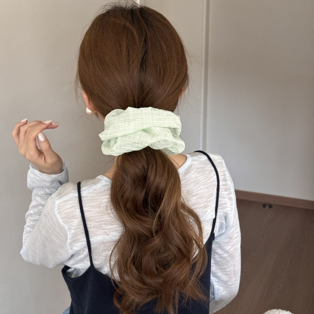 Hululu / Nhỏ Tươi Xanh Scrunchy Dây Buộc Tóc Nữ Cao Cấp Cảm Giác Buộc Tóc Dây Cao Su Phong Cách Mới Dây Buộc Đầu Bền Phụ Kiện Tóc