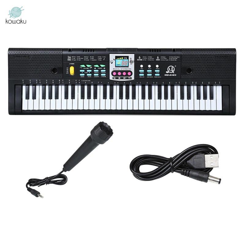 Đàn Piano điện dành cho người mới bắt đầu Nhạc cụ bàn phím kỹ thuật số 61 phím có micrô cho trẻ em Giáo dục âm nhạc sớm