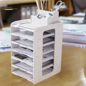 TRTR A4 Giấy Để Bàn Lưu Trữ Ra Ngăn Kéo Tài Liệu Sắp Xếp Lưu Trữ Nhiều Lớp Tiết Kiệm Không Gian Cho Bàn Làm Việc Văn Phòng Tổ Chức Văn Phòng Phẩm VN