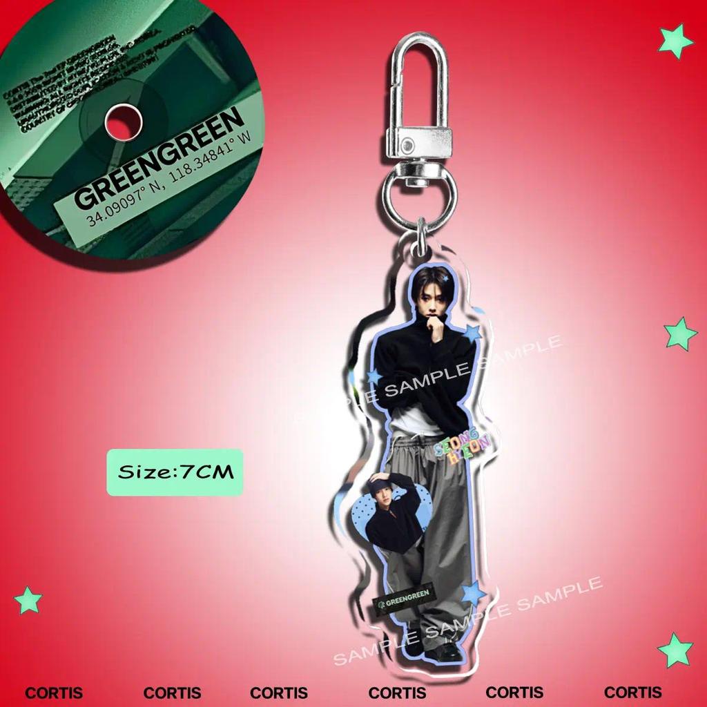 Móc khóa K‑pop CORTIS KEONHO album dễ thương GREENGREEN REDRED bằng acrylic SEONGHYEON JUHOON JAMES MARTIN móc khóa c