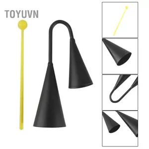 toyuvn Nhạc cụ gõ Bell Cowbell hai tông màu kim loại A-go-go với Striker