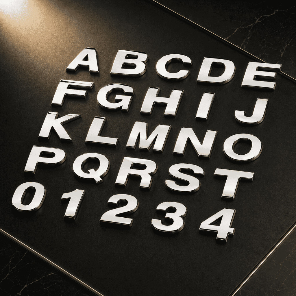 (Hàng cao cấp) Decal Số Nổi 3D/Tem Chữ Bằng Kim loại Cao Cấp Mạ Crom Kích Thước Cao 2,6 cm Dán Trang Trí Ô Tô Cobak Auto